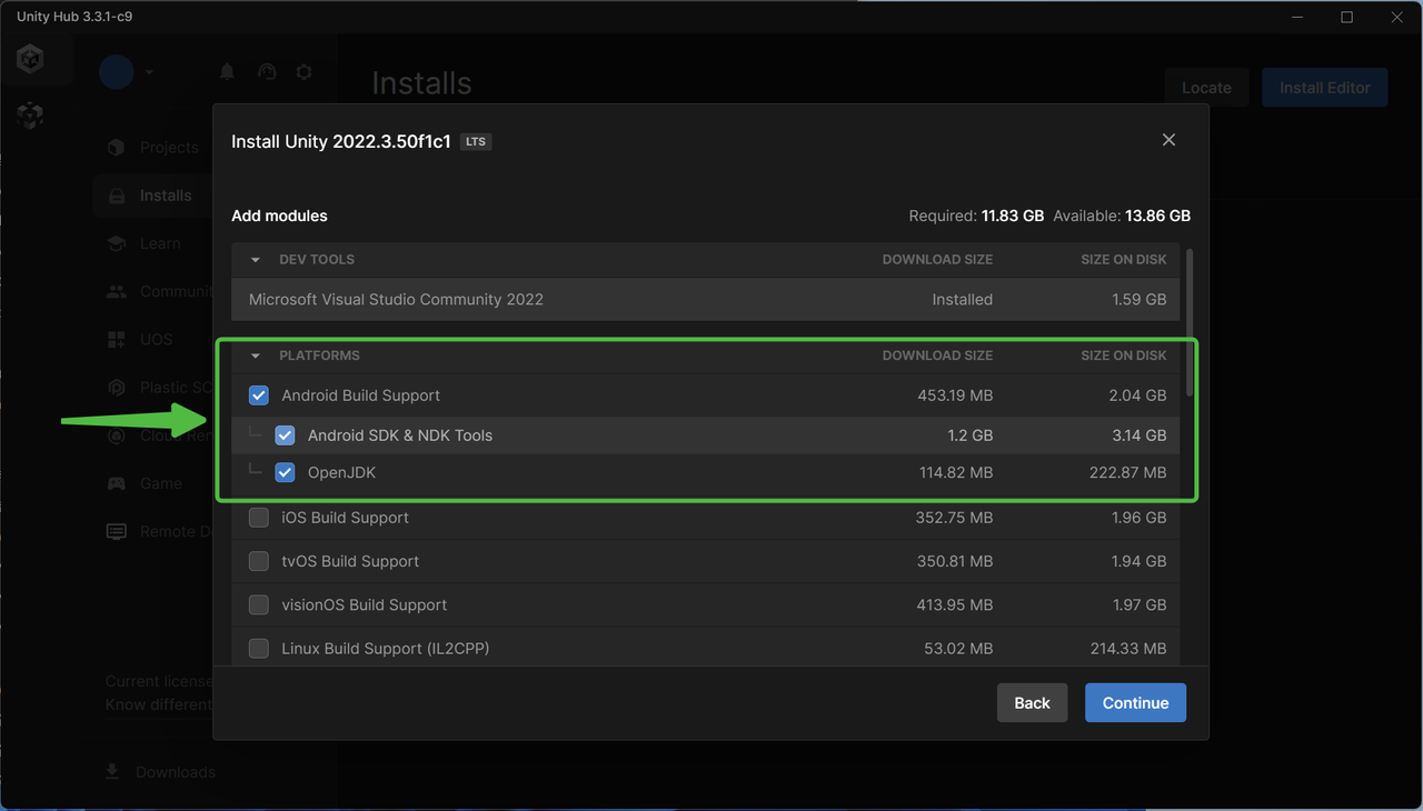 Select Build Supports